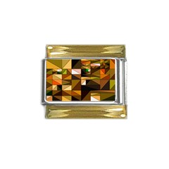 Abstract Experimental Geometric Shape Pattern Gold Trim Italian Charm (9mm) by Uceng