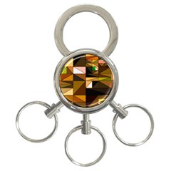 Abstract Experimental Geometric Shape Pattern 3-ring Key Chain by Uceng