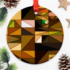 Abstract Experimental Geometric Shape Pattern Round Ornament (two Sides)