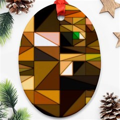 Abstract Experimental Geometric Shape Pattern Oval Ornament (two Sides)