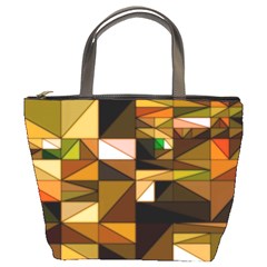 Abstract Experimental Geometric Shape Pattern Bucket Bag by Uceng