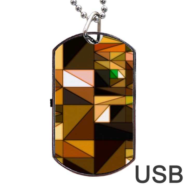 Abstract Experimental Geometric Shape Pattern Dog Tag USB Flash (Two Sides)