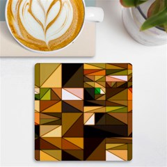 Abstract Experimental Geometric Shape Pattern Uv Print Square Tile Coaster  by Uceng