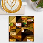 Abstract Experimental Geometric Shape Pattern UV Print Square Tile Coaster  Front