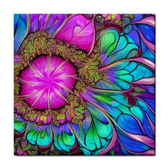 Abstract Art Psychedelic Experimental Tile Coaster by Uceng