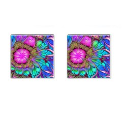 Abstract Art Psychedelic Experimental Cufflinks (square) by Uceng