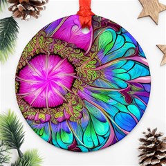 Abstract Art Psychedelic Experimental Round Ornament (two Sides)