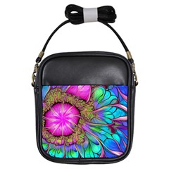 Abstract Art Psychedelic Experimental Girls Sling Bag