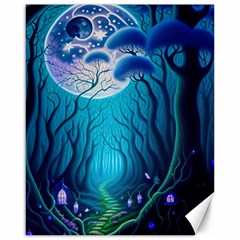 Blue Forrest Jungle,tree Trees Nature Landscape Canvas 16  X 20  by Uceng