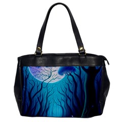 Blue Forrest Jungle,tree Trees Nature Landscape Oversize Office Handbag by Uceng