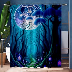 Blue Forrest Jungle,tree Trees Nature Landscape Shower Curtain 60  X 72  (medium)  by Uceng