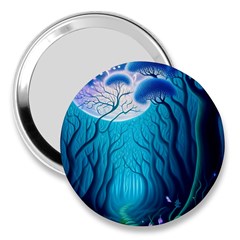 Blue Forrest Jungle,tree Trees Nature Landscape 3  Handbag Mirrors by Uceng