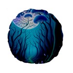 Blue Forrest Jungle,tree Trees Nature Landscape Standard 15  Premium Round Cushions Back