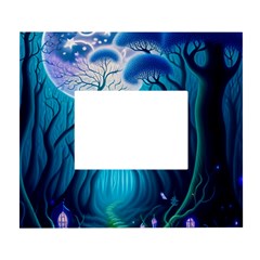 Blue Forrest Jungle,tree Trees Nature Landscape White Wall Photo Frame 5  X 7  by Uceng