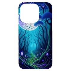 Blue Forrest Jungle,tree Trees Nature Landscape Iphone 14 Pro Black Uv Print Case by Uceng