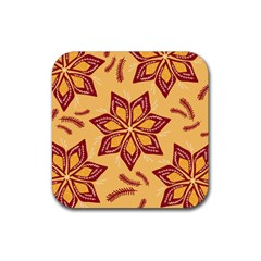 Flower Mandala Template Sketch Drawing Art Rubber Coaster (square) by Uceng