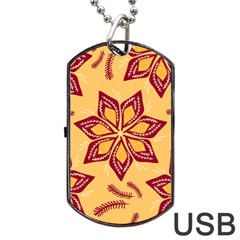 Flower Mandala Template Sketch Drawing Art Dog Tag Usb Flash (two Sides) by Uceng