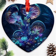 Fantasy People Mysticism Composing Fairytale Art 3 Ornament (heart)