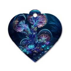 Fantasy People Mysticism Composing Fairytale Art 3 Dog Tag Heart (one Side) by Uceng