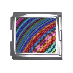 Multicolored Stripe Curve Striped Background Mega Link Italian Charm (18mm) by Uceng