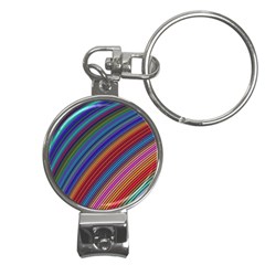 Multicolored Stripe Curve Striped Background Nail Clippers Key Chain by Uceng