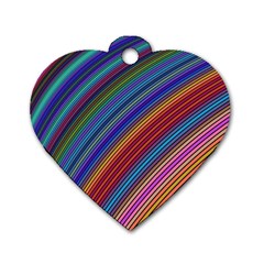 Multicolored Stripe Curve Striped Background Dog Tag Heart (one Side) by Uceng