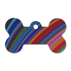 Multicolored Stripe Curve Striped Background Dog Tag Bone (two Sides) by Uceng