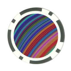 Multicolored Stripe Curve Striped Background Poker Chip Card Guard by Uceng