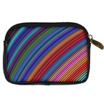 Multicolored Stripe Curve Striped Background Digital Camera Leather Case Back