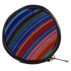 Multicolored Stripe Curve Striped Background Mini Makeup Bag by Uceng