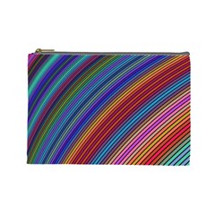 Multicolored Stripe Curve Striped Background Cosmetic Bag (large) by Uceng