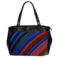 Multicolored Stripe Curve Striped Background Oversize Office Handbag by Uceng