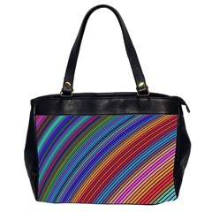 Multicolored Stripe Curve Striped Background Oversize Office Handbag (2 Sides) by Uceng