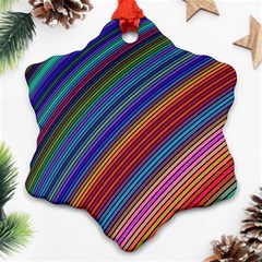 Multicolored Stripe Curve Striped Background Ornament (snowflake)