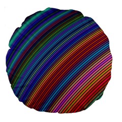 Multicolored Stripe Curve Striped Background Large 18  Premium Round Cushions by Uceng