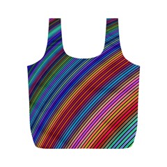 Multicolored Stripe Curve Striped Background Full Print Recycle Bag (m) by Uceng