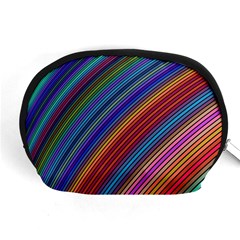 Multicolored Stripe Curve Striped Background Accessory Pouch (medium) by Uceng