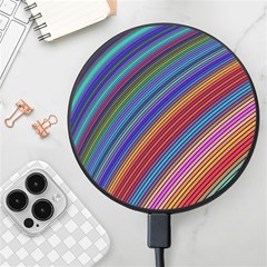 Multicolored Stripe Curve Striped Background Wireless Fast Charger(black)