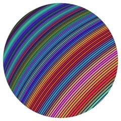 Multicolored Stripe Curve Striped Background Round Trivet by Uceng