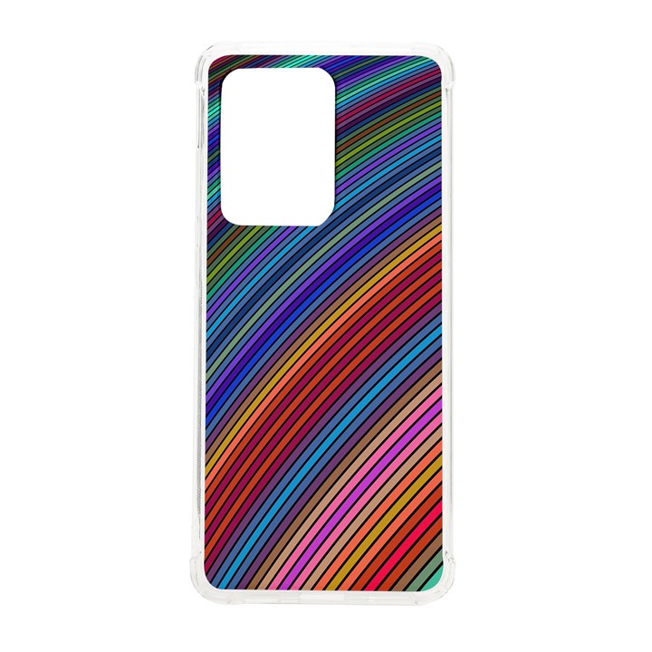 Multicolored Stripe Curve Striped Background Samsung Galaxy S20 Ultra 6.9 Inch TPU UV Case