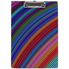 Multicolored Stripe Curve Striped Background A4 Acrylic Clipboard by Uceng