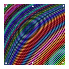 Multicolored Stripe Curve Striped Background Banner And Sign 3  X 3  by Uceng