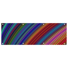 Multicolored Stripe Curve Striped Background Banner And Sign 9  X 3  by Uceng