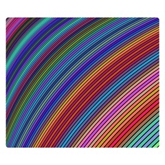 Multicolored Stripe Curve Striped Background Premium Plush Fleece Blanket (small) by Uceng