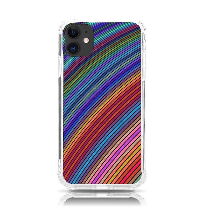 Multicolored Stripe Curve Striped Background iPhone 11 TPU UV Print Case