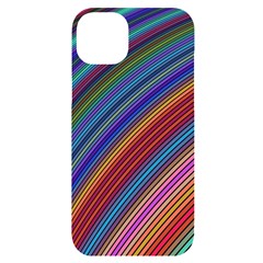 Multicolored Stripe Curve Striped Background Iphone 14 Plus Black Uv Print Case by Uceng