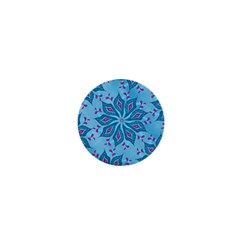 Flower Template Mandala Nature Blue Sketch Drawing 1  Mini Buttons by Uceng