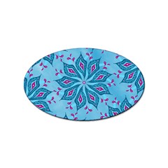 Flower Template Mandala Nature Blue Sketch Drawing Sticker (oval) by Uceng