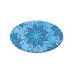 Flower Template Mandala Nature Blue Sketch Drawing Sticker (Oval) Front