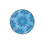 Flower Template Mandala Nature Blue Sketch Drawing Hat Clip Ball Marker (4 pack) Front